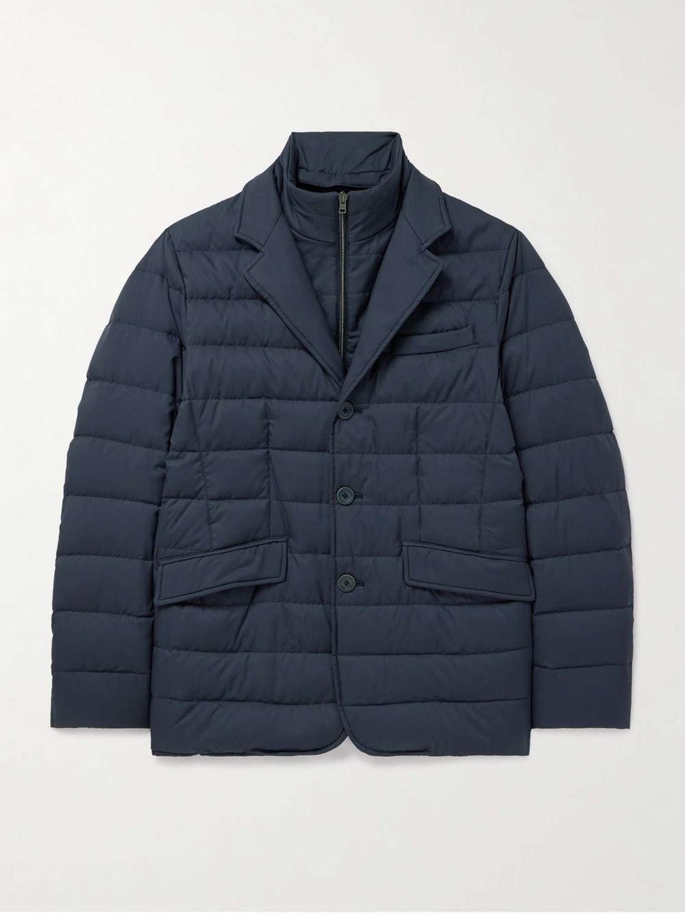 Herno Men's Quilted Puffer Blazer - Navy Blue Size 54 IT